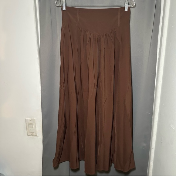 Scarlet Darkness Brown High Waist A-Line Renaissance Swing Skirt with Pockets M - Picture 2 of 16